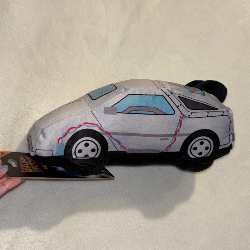 NEW DeLorean car Back To The Future Universal Studios Plush Squeaker Dog Toy - Picture 7 of 12